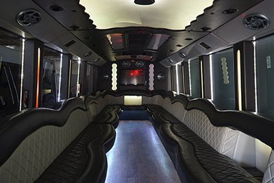 Dance floors on limo bus