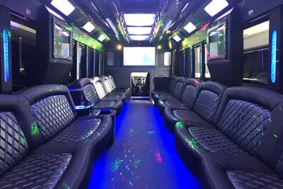 Party bus plush seats